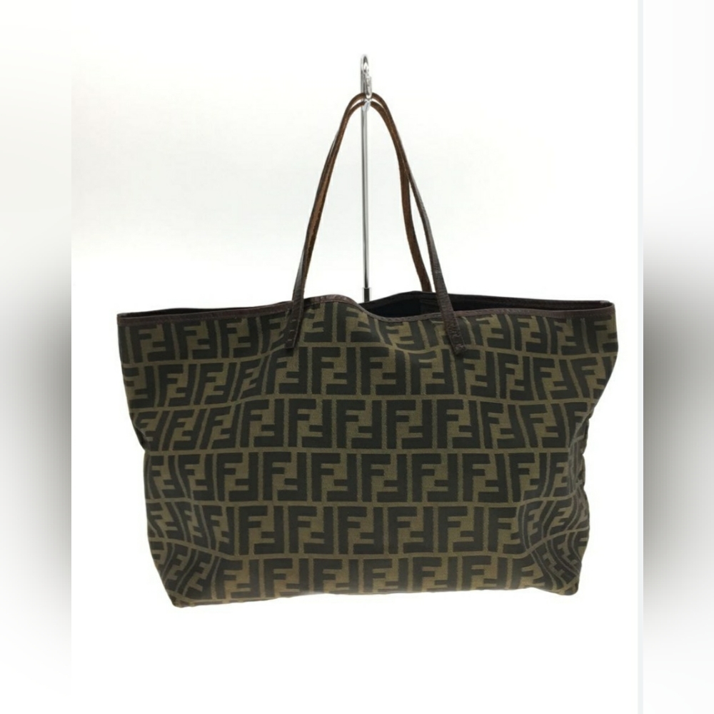 <Fendi Zucca Logo Top Handle Nylon Cloth Tote>